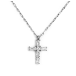 Collana croce pendente con cristalli baguette