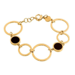 Bracciale a cerchi con acrilico e madreperla