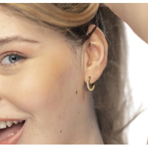 Orecchino a cerchio 1,7 cm con zirconi