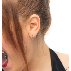 Orecchino a cerchio 1,7 cm con zirconi