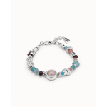 Bracciale placcato argento Sterling con pietre e cristalli