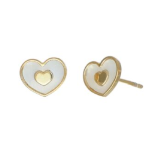 Orecchino in argento 925, cuoricino in madreperla.