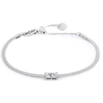 Bracciale catena snake con zircone baguette