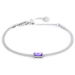 Bracciale catena snake con zircone baguette