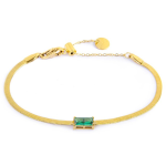 Bracciale catena snake con zircone baguette