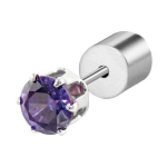 Orecchino a lobo con zircone 4mm