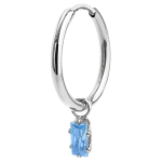 Orecchino a cerchio con zircone baguette