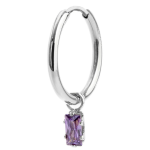 Orecchino a cerchio con zircone baguette