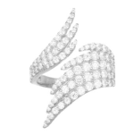 Anello "ala" in argento 925 con zirconi bianchi.