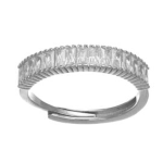 Anello in argento 925 con zirconi baguette bianchi