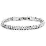 Bracciale tennis 3mm con catena grumetta