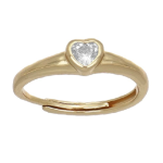 Anello in argento 925 con cuore di zircone bianco.
